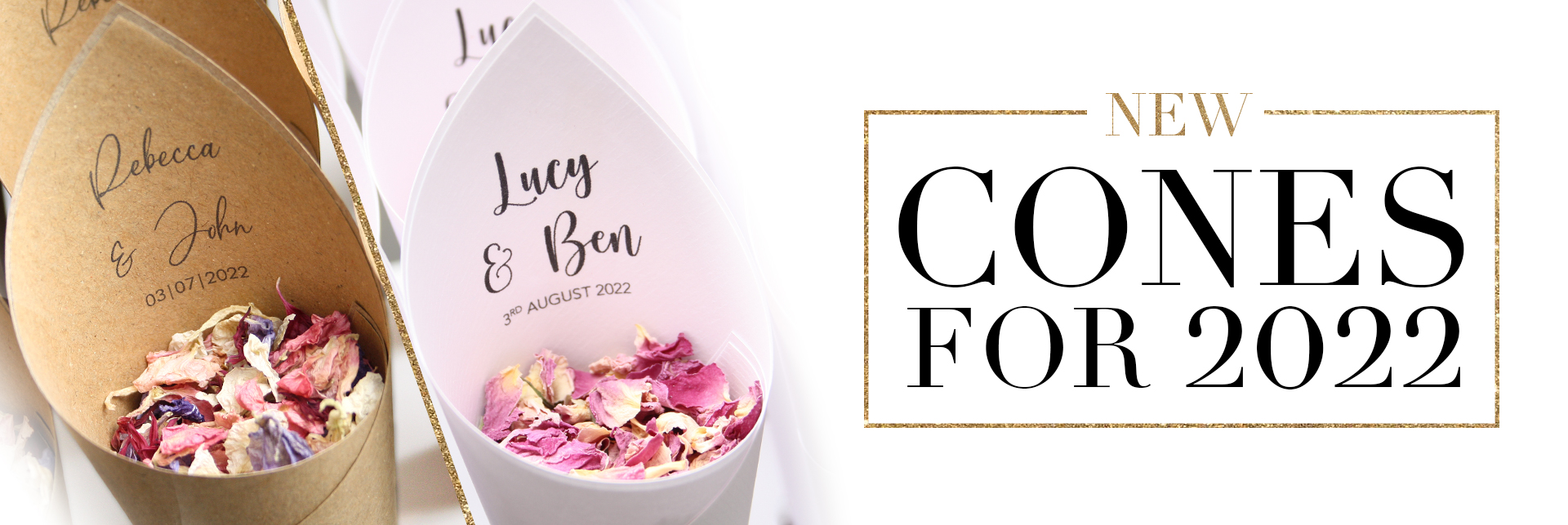 Personalised Confetti Cones With 100% Biodegradable Petals